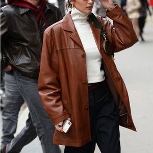 Vintage Brown Leather Jacket XL